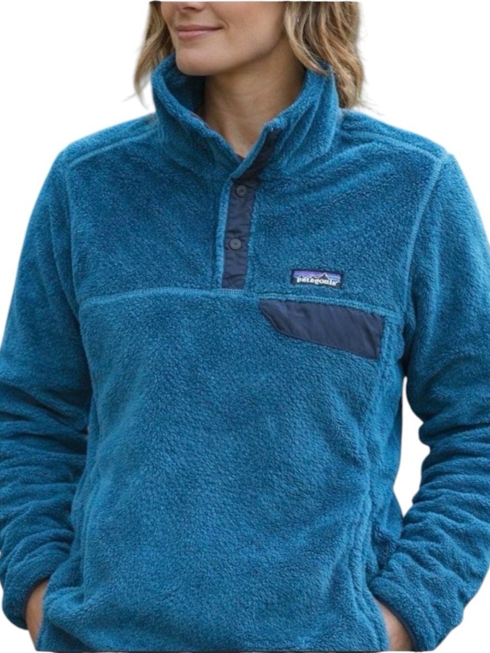 Patagonia Teal Blue Women’s Re-Tool Snap Fleece size XL